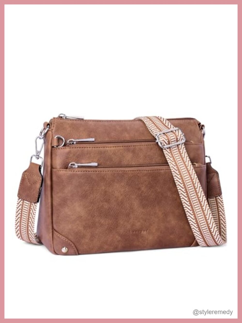 Women's PU Leather Crossbody Bag RFID Travel Handbag Adjustable Strap